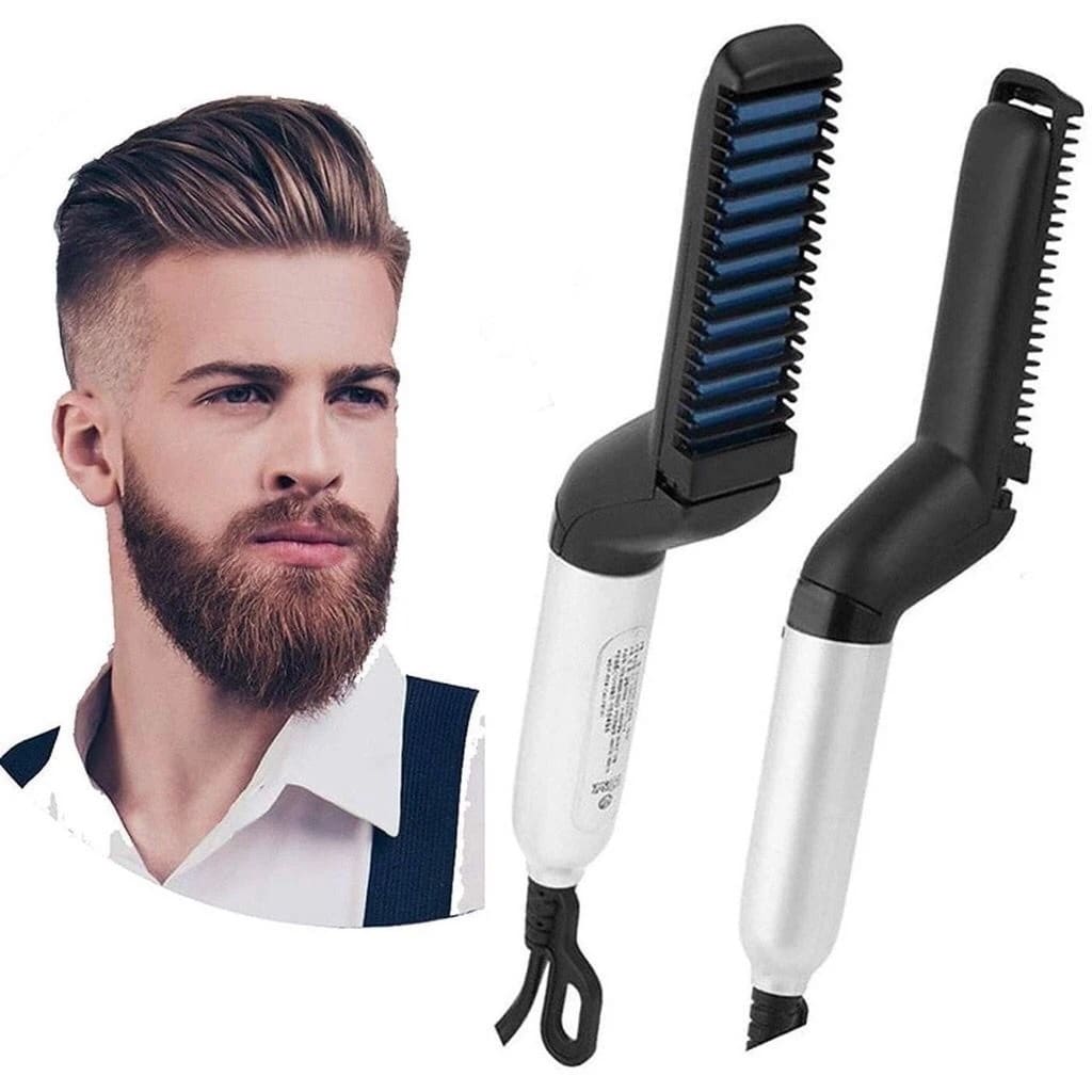 Escova Barba Chapinha Modelador Pente Portatil Para Cabelo Masculino Pente Eletrico Alisadora