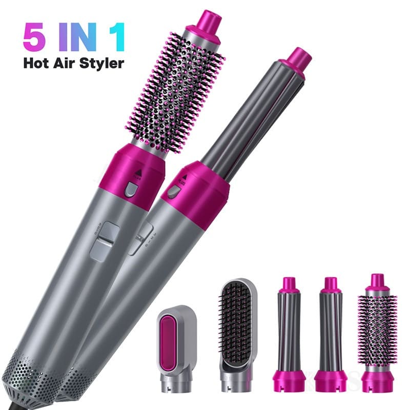 Airwrap Styler 5 em 1 secador de cabelo escova de ar quente modelador alisador de cabelo escova